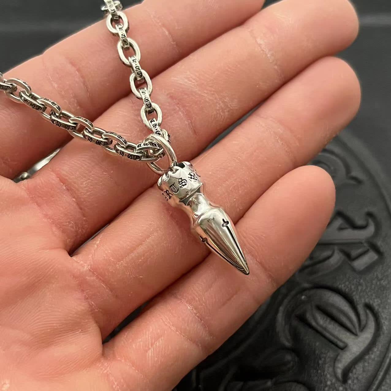 Chrome Hearts Silver Spike Pendant Necklace-CX030